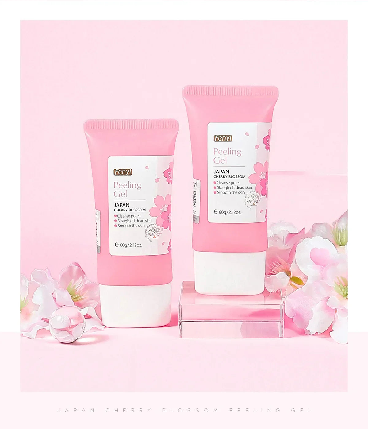 LAIKOU Face Gel hydrating skincare with natural ingredients and cherry blossom scent in pink tubes