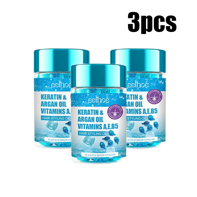 Magic Hair Vitamin Capsules with keratin and argan oil for hair repair and moisturizing