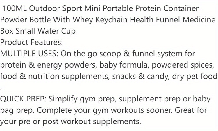 Mini Portable Protein Container Powder Bottle