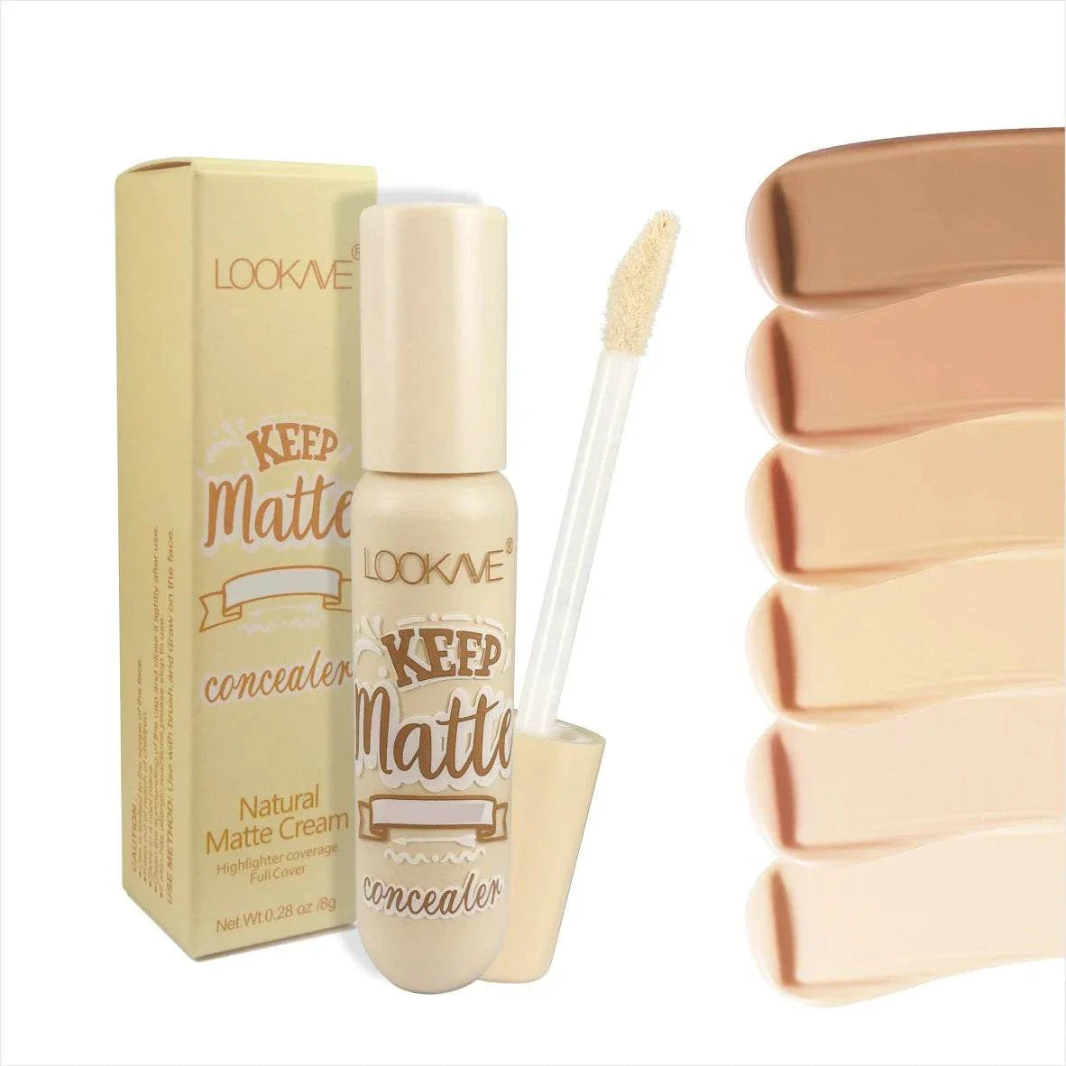 Liquid concealer stick foundation cream with natural matte finish and six versatile shades for full coverage and moisturizing application.