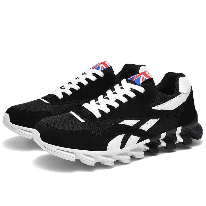 2025 new men's and women's running shoes black and white breathable lightweight with anti-slip sole and stylish design