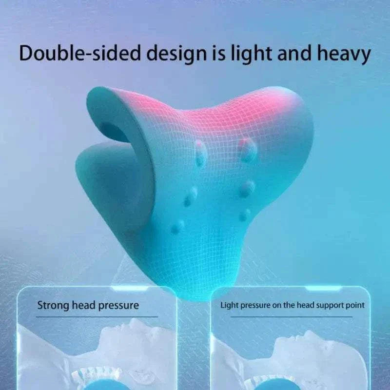 Cervical Chiropractic Traction Device neck stretcher with dual-sided ergonomic design for pain relief and cervical support