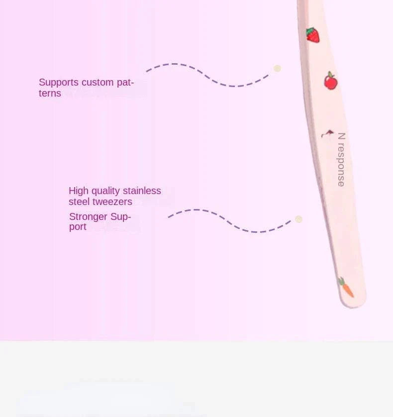 High-quality stainless steel false eyelash tweezers with custom patterns and stronger support for precise lash application