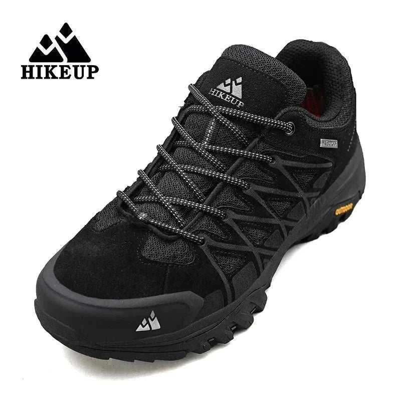 HIKEUP men's hiking shoe in black with durable construction and high-traction sole for rugged outdoor adventures