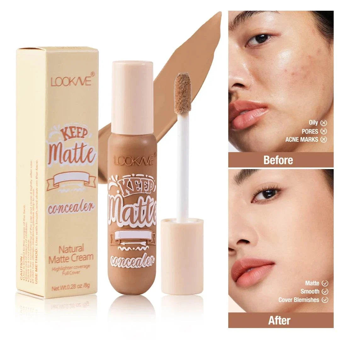 Liquid Concealer Stick showing natural coverage transformation with before and after skin correction.