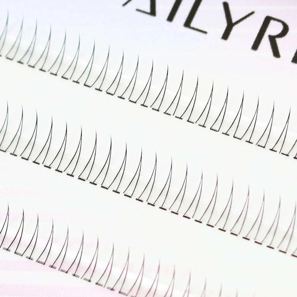 J Curl V Shape under eyelash clusters for natural, manga-inspired bottom lashes