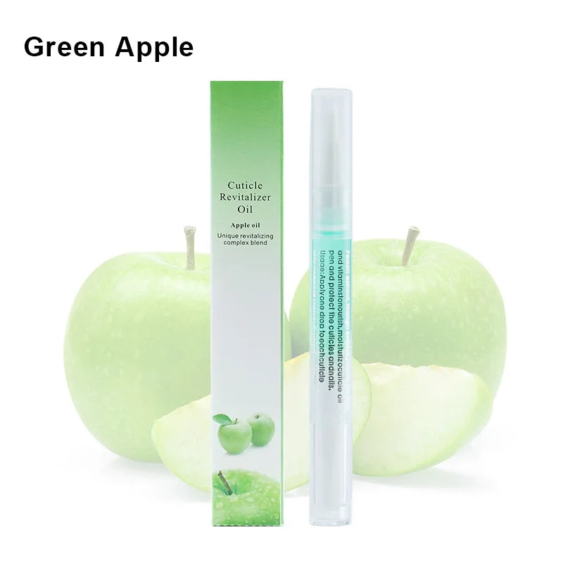40PCS Cuticle Oil Pen Set green apple scent with apple oil, nourishing and revitalizing cuticles in a portable pen design