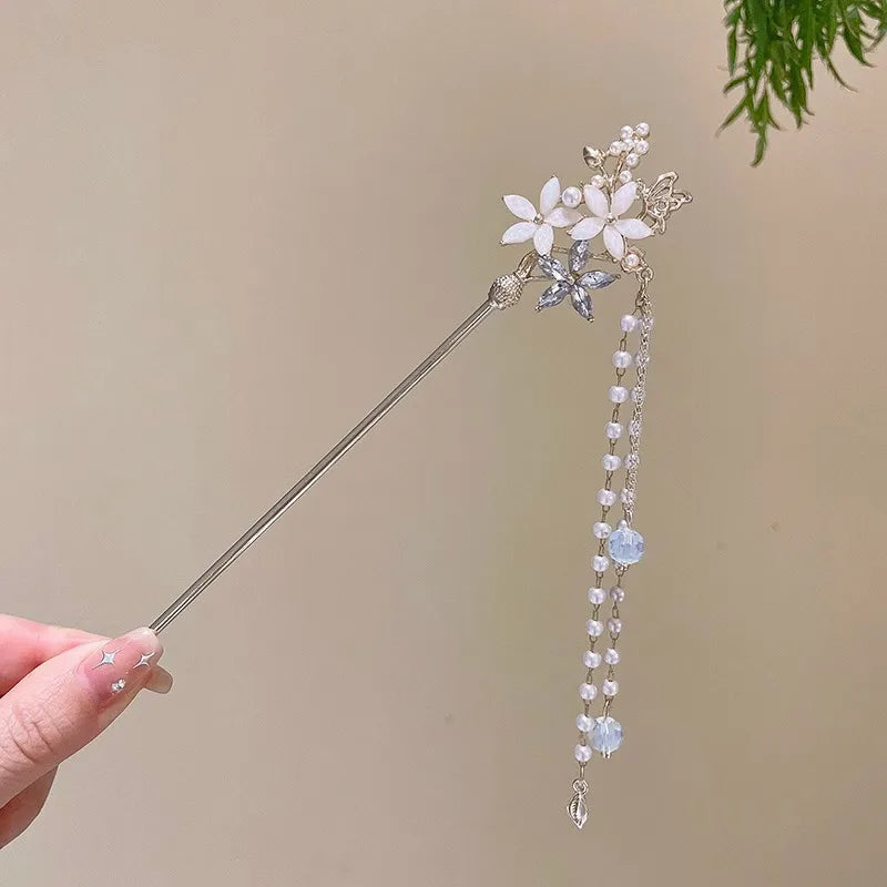 Elegant Chinese Style Flower Tassel Hairpin