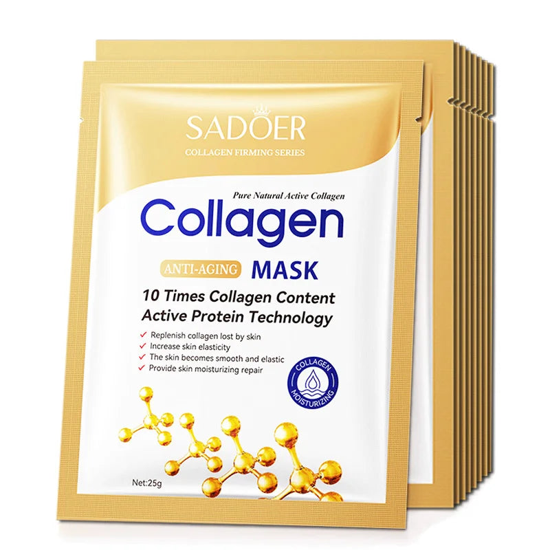 20pcs Hyaluronic Acid Collagen Face Mask for deep hydration, firming, and anti-aging skin care