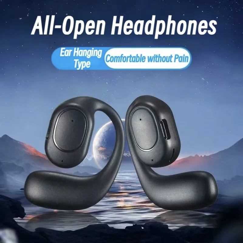 KY2 Wireless Bluetooth Earphones with open-ear, ear-hook design, comfortable fit, and premium HiFi sound quality.