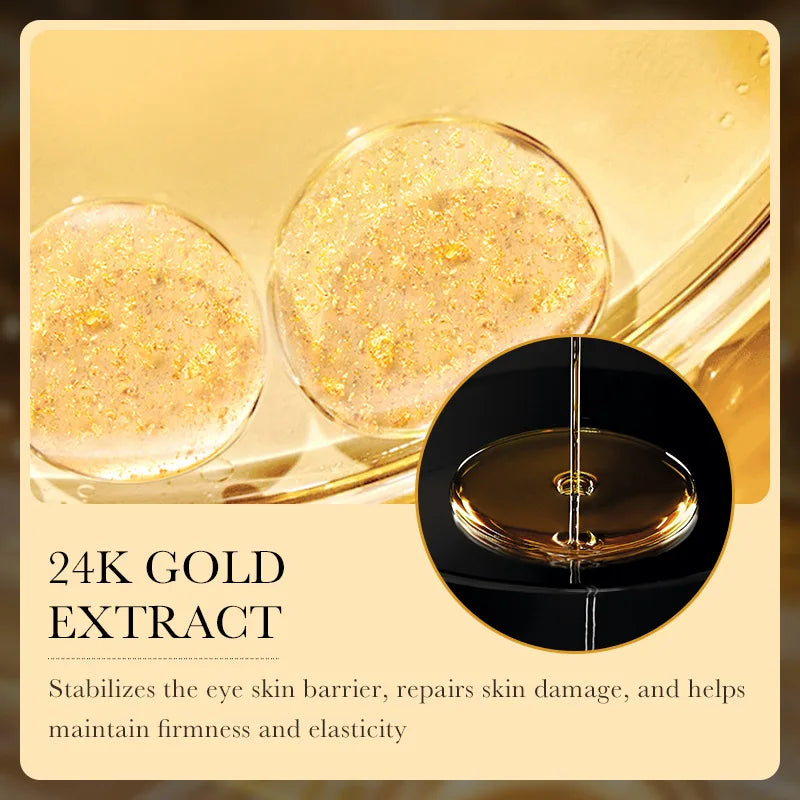 24K Gold Hyaluronic Acid eye cream with gold extract for anti-aging, brightening, hydration, and firming skin around the eyes