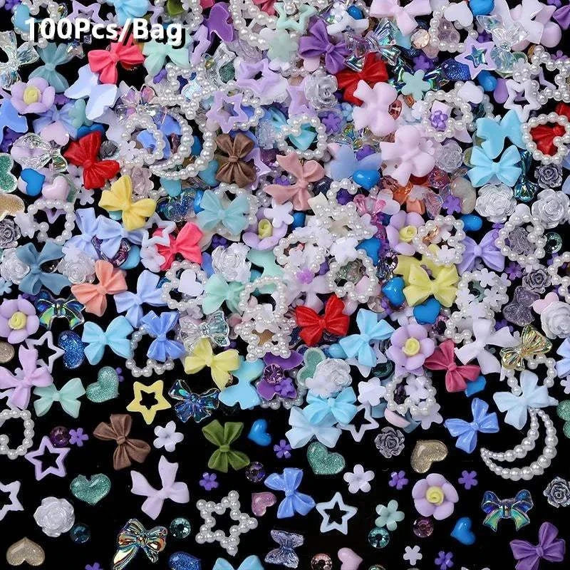 Colorful 3D rhinestones and nail art decorations for use with BORN PRETTY 10g Gel Nail Glue