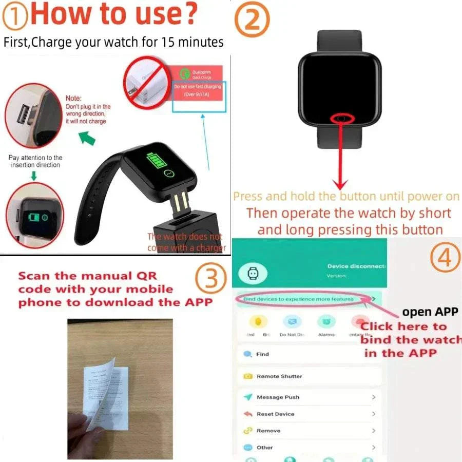 Multifunction Smart Watch with fitness tracking, health monitoring, real-time notifications, sport modes, water-resistant design, and app connectivity.