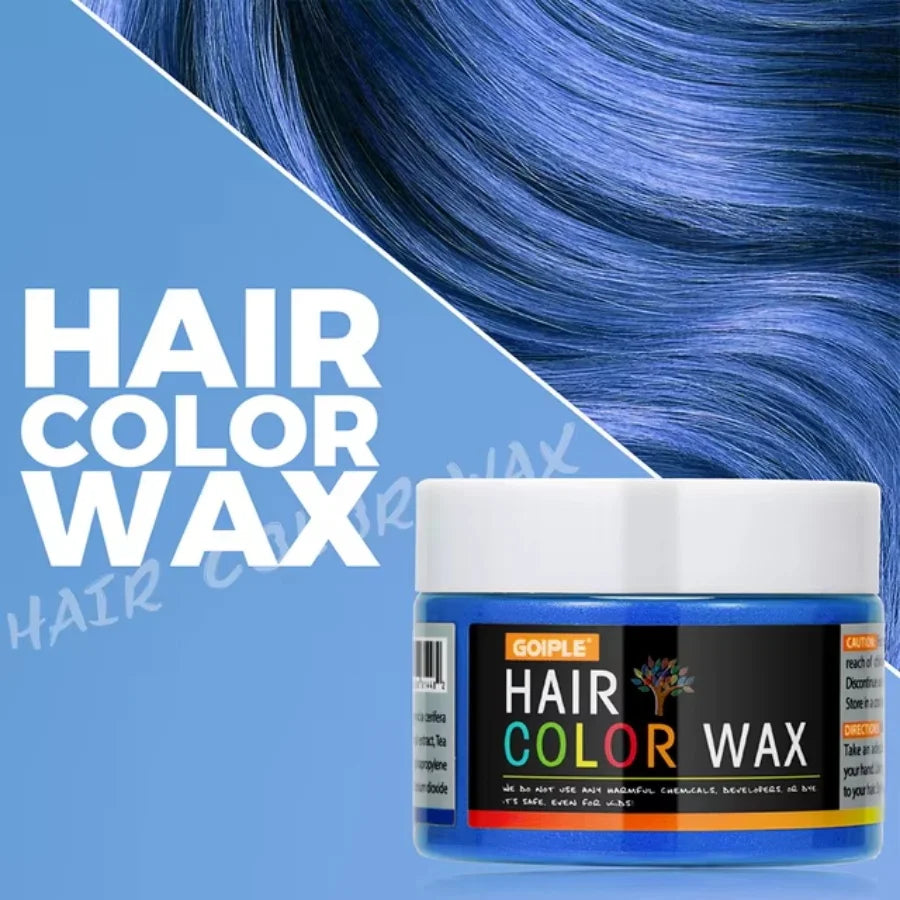 GOIPLE Hair Colour Wax temporary vibrant blue hair color cream for hair, beard, and eyebrows, washable and damage-free