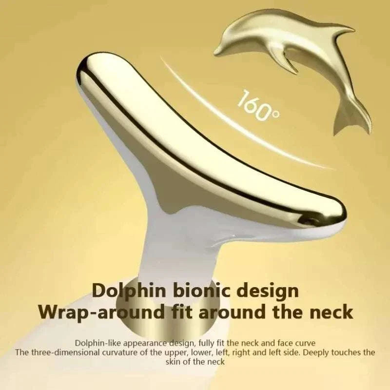 Neck Lifting Beauty Device with dolphin bionic design for anti-aging, wrinkle reduction, and firming neck and face.