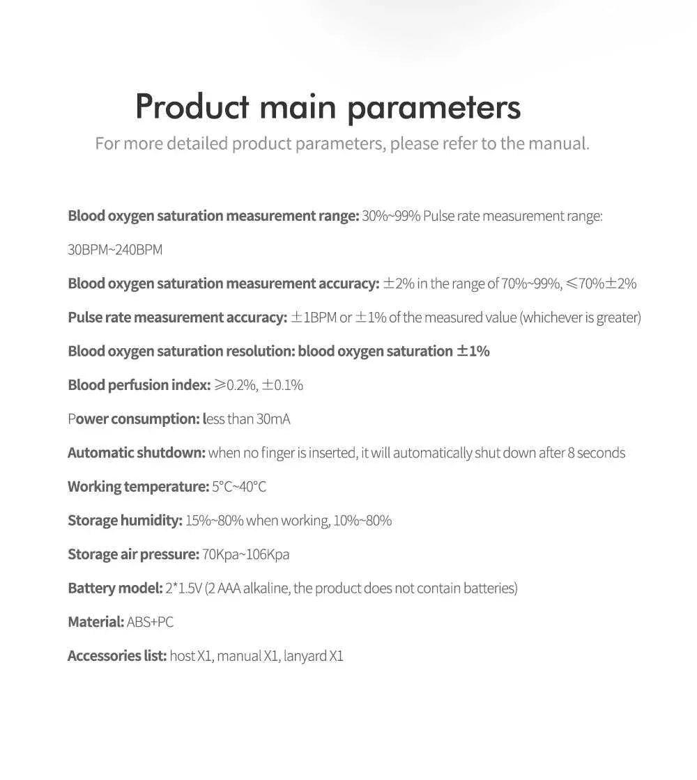 KIUZOU Finger Pulse Oximeter with OLED display for accurate SPO2, pulse rate, PI, and respiratory rate monitoring, compact and portable design.