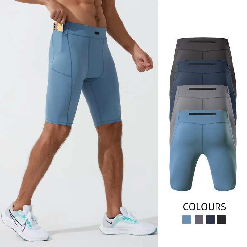 Men's compression shorts for athletic performance with quick-dry fabric and multiple color options