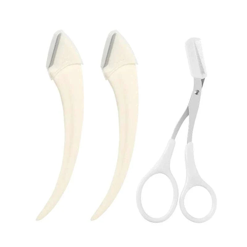 Karsyngirl Eyebrow Trimming Knife Set with precision blades and brow scissors with comb for grooming and shaping eyebrows