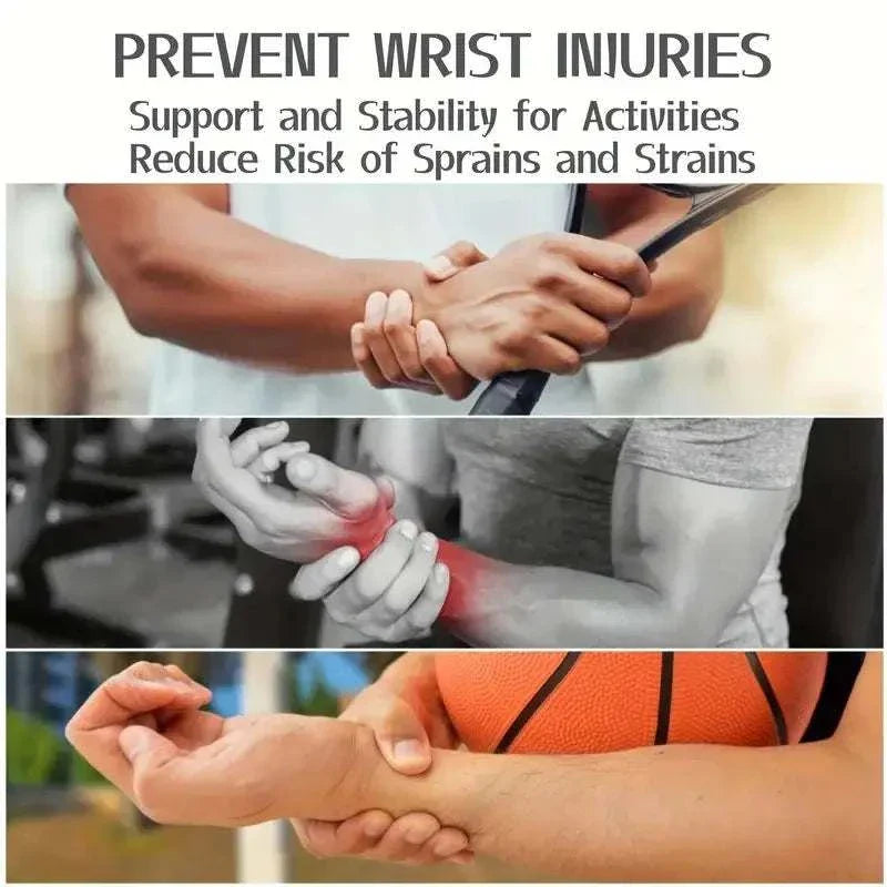 Adjustable wrist brace providing support and stability to prevent wrist injuries, reduce sprains and strains for men and women.