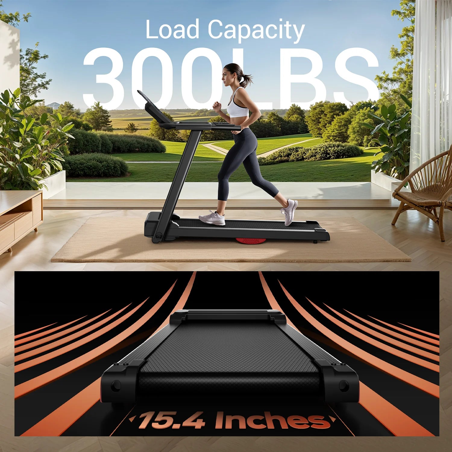 3.0HP Foldable Home Treadmill – Quiet, Durable & Shock Absorbing