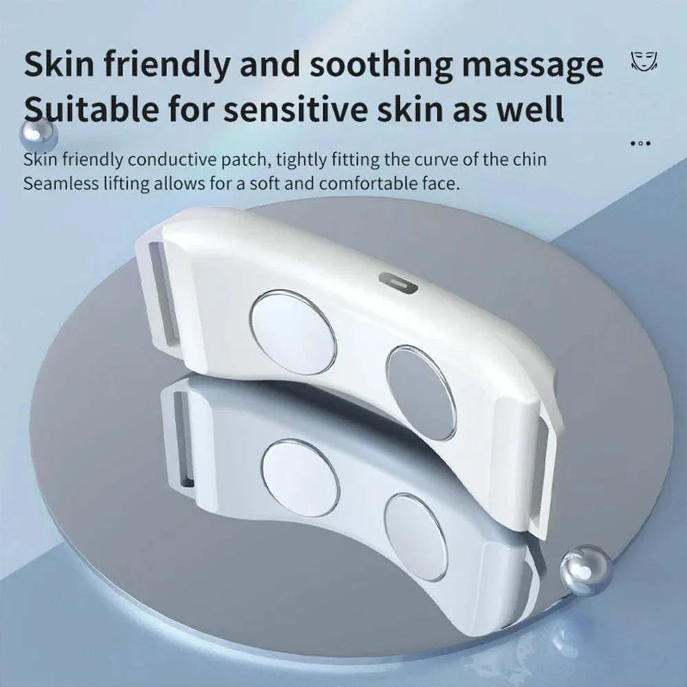 EMS Face Lifting Massager with skin-friendly conductive patches for sensitive skin and facial contouring
