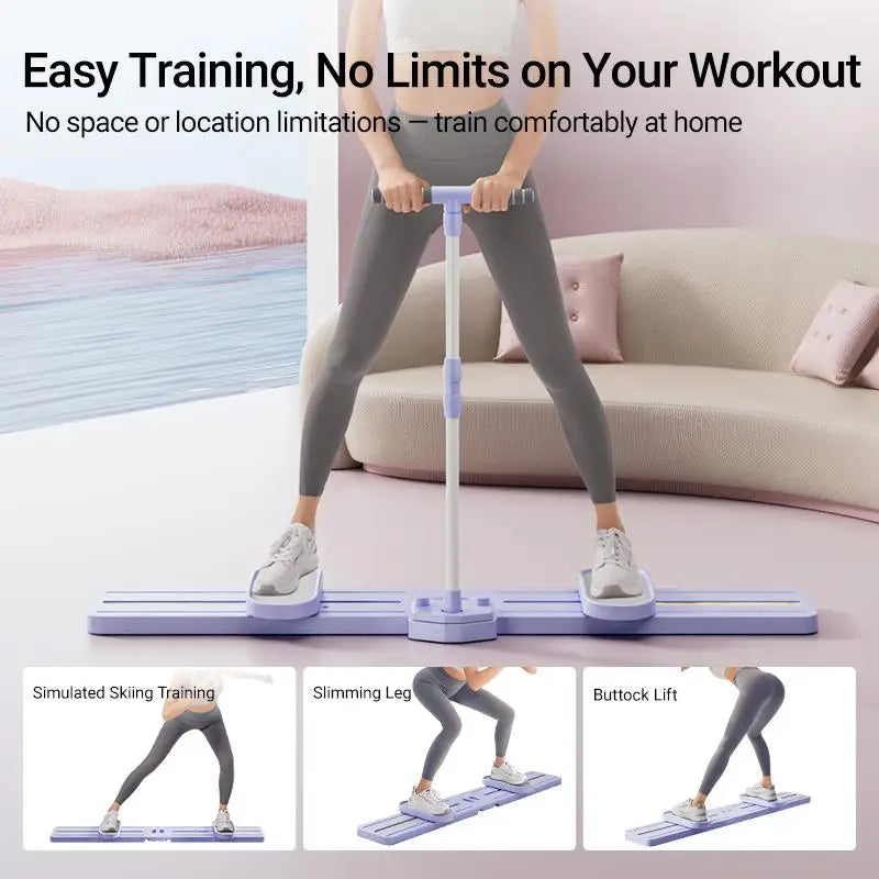 Foldable 3-in-1 Ski Trainer for home leg, hip, and pelvic floor strengthening, postpartum recovery, and low-impact workouts