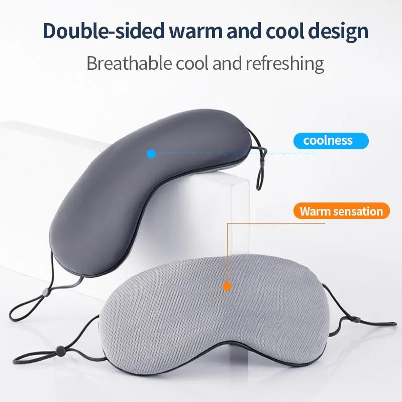 Korean-style ice silk sleeping eye mask with double-sided warm and cool design, breathable, adjustable strap, ideal for travel and restful sleep