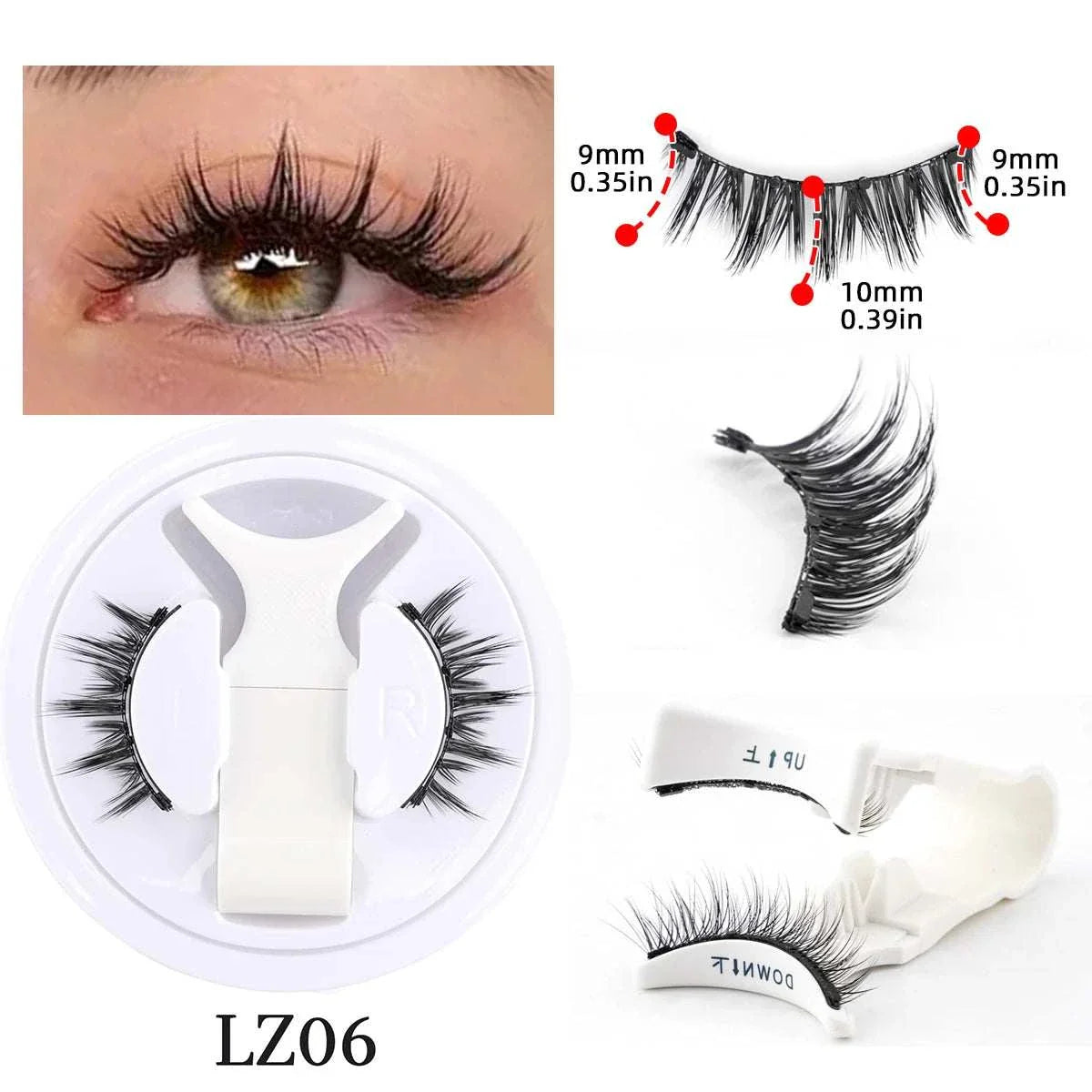 Hot Magnetic Eyelashes Set with reusable, natural-looking lashes, magnetic tweezers, and compact travel case for easy, glue-free application and comfortable all-day wear.