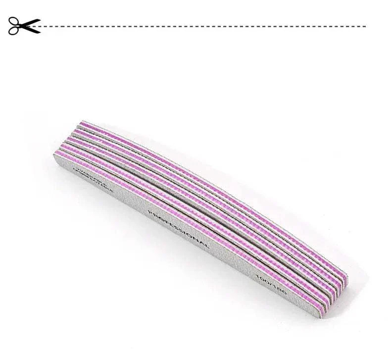 Professional emery nail file set with dual grit for shaping and smoothing nails, ergonomic and durable design for salon and home use