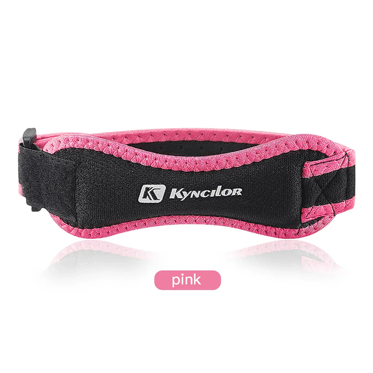 Adjustable silica gel knee tendon strap protector in pink for pain relief and injury prevention