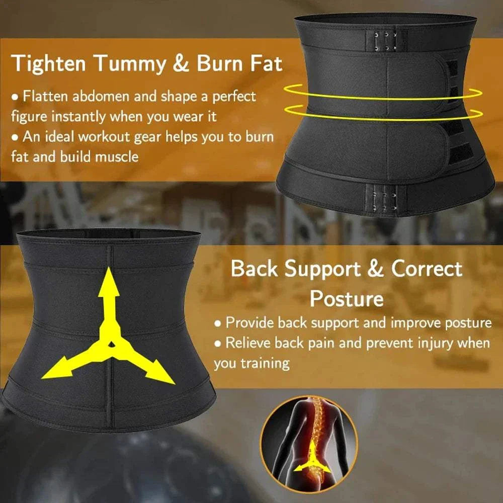 Breathable Neoprene Waist Trainer Belt for tummy tightening, fat burning, back support, and posture correction