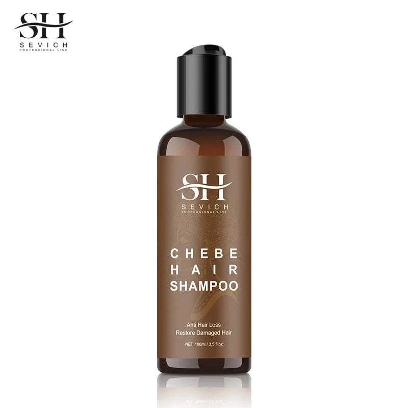 Bottle of Sevich Chebe Hair Shampoo for hair loss and damaged hair restoration