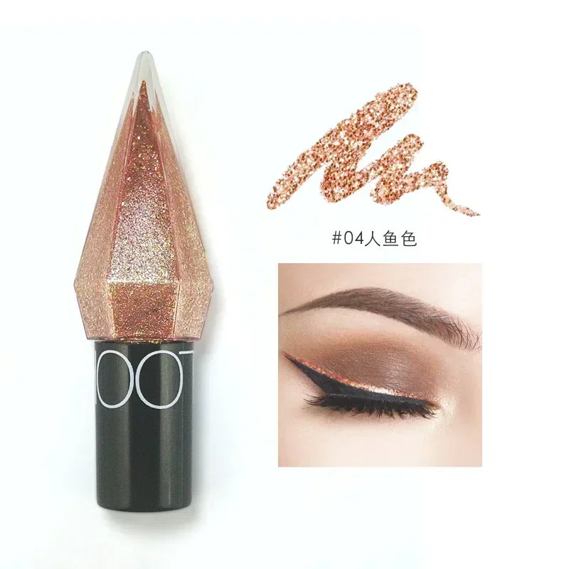 Diamond Shiny Eye Liner and Eyeshadow in rose gold with glitter, waterproof and long-lasting glam makeup