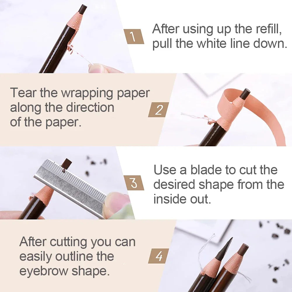 5pcs professional microblading eyebrow pencils with precision tips and waterproof formula for natural, long-lasting brows
