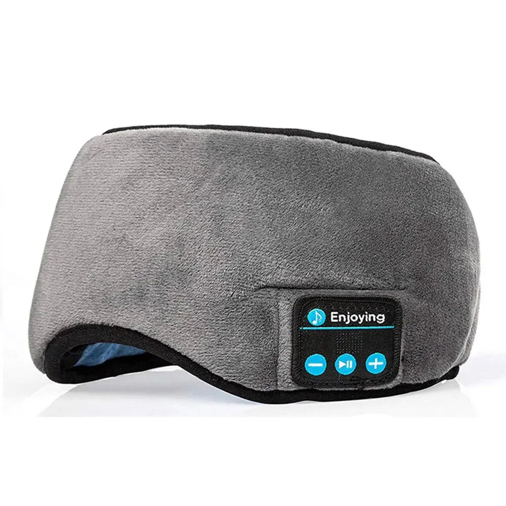 Gray Fone Bluetooth Earphones sports sleeping headband with built-in controls and soft fabric design