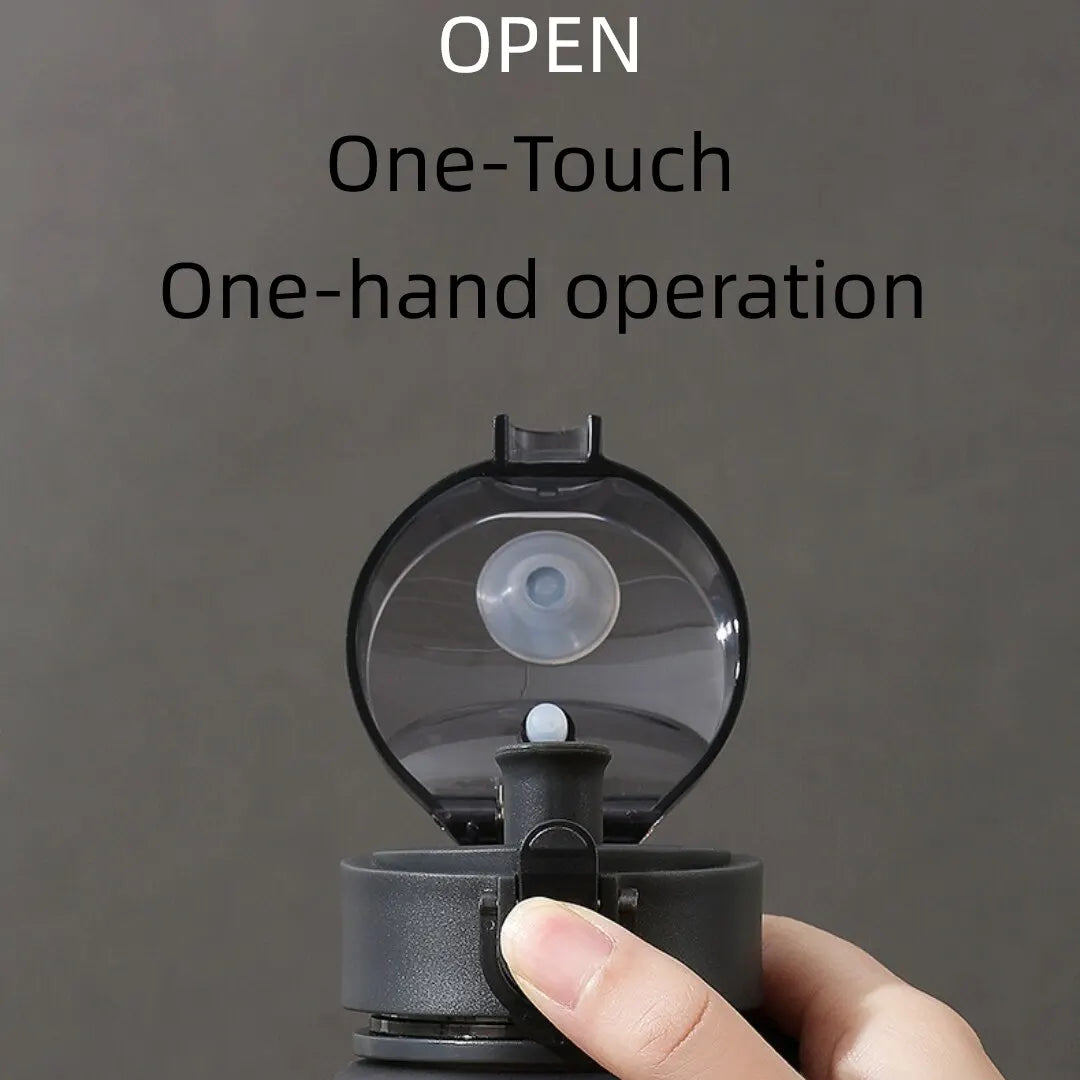 BPA-Free leak-proof sports water bottle with one-touch, one-hand operation lid
