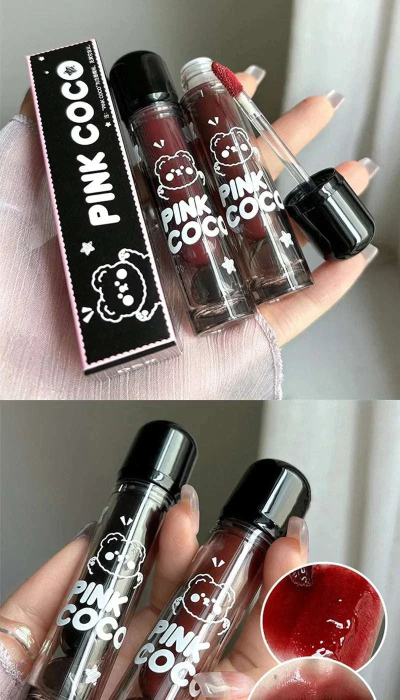 PINKCOCO Bear Doodle Mirror Lip Glaze