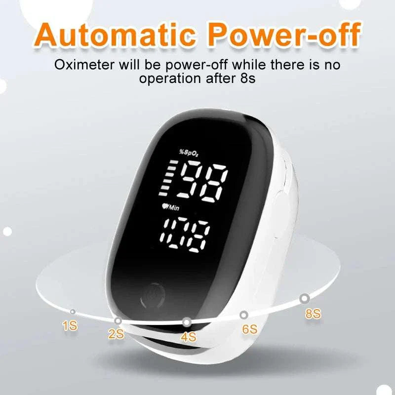 JUSTLANG Pediatric Oximeter for infants and children with bright LED display, fast oxygen saturation and heart rate monitoring, automatic power-off, and one-touch operation.