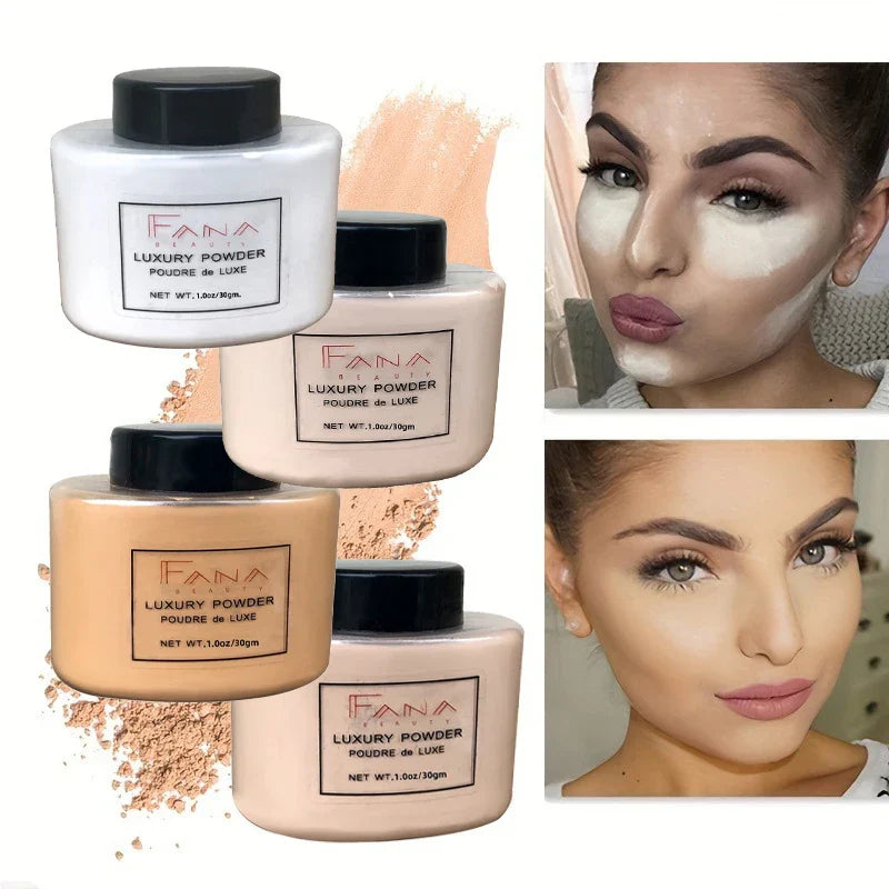 4 Colors Luxury Banana Powder setting makeup with lightweight, oil-control, long-lasting formula for flawless finish