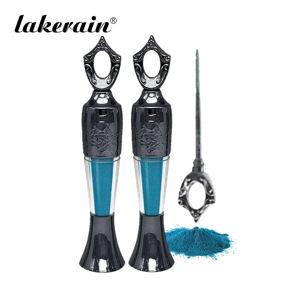 4-Colors Etro Bottle Powder Eyeliner in teal shade with unique bottle applicator and mineral-based waterproof formula