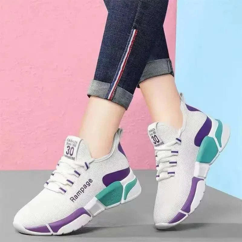 Lightweight and stylish women's shoes with breathable materials, lace-up closure, and durable sole for casual and sporty wear.