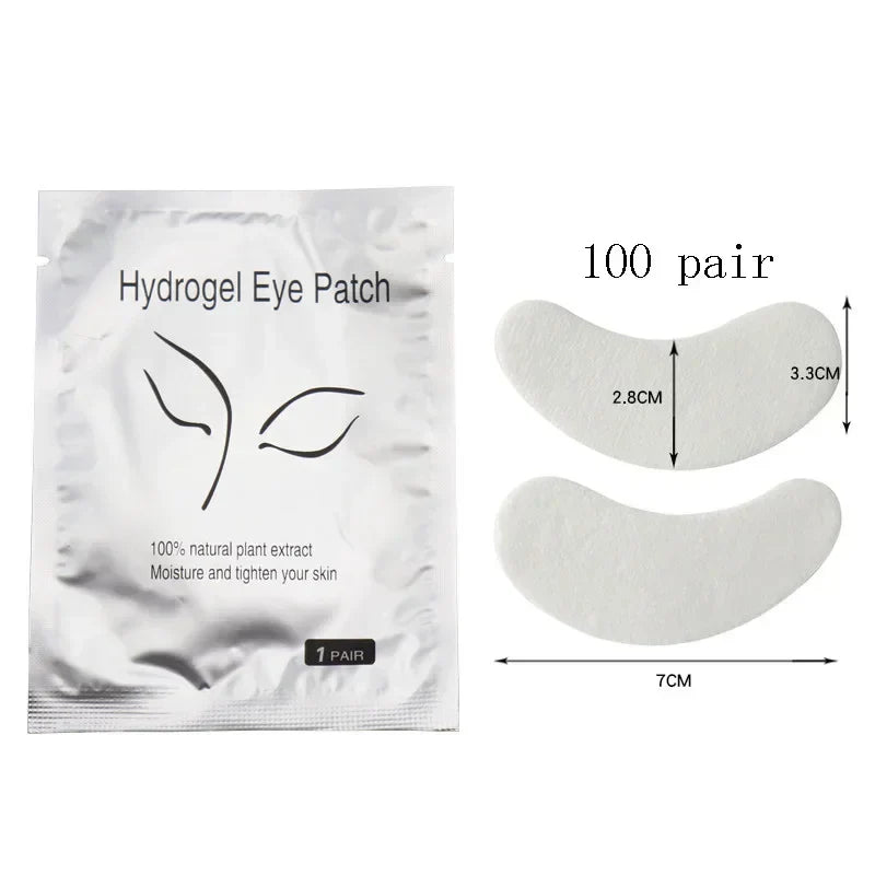 Eyelash Extension Gel Eye Pads hydrogel patches for under-eye protection during lash extension and tinting, 100 pairs