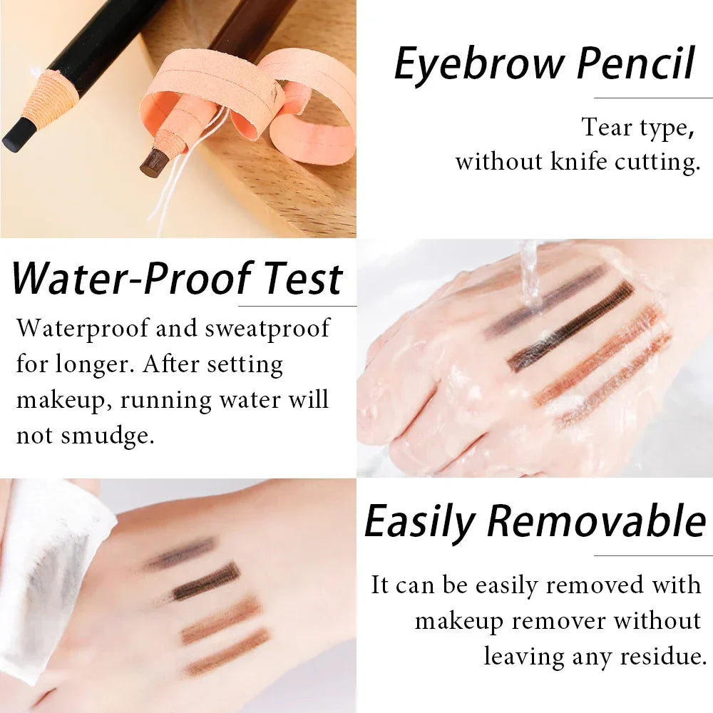 Set of 5 professional microblading eyebrow pencils with waterproof, smudge-proof, and easily removable formula