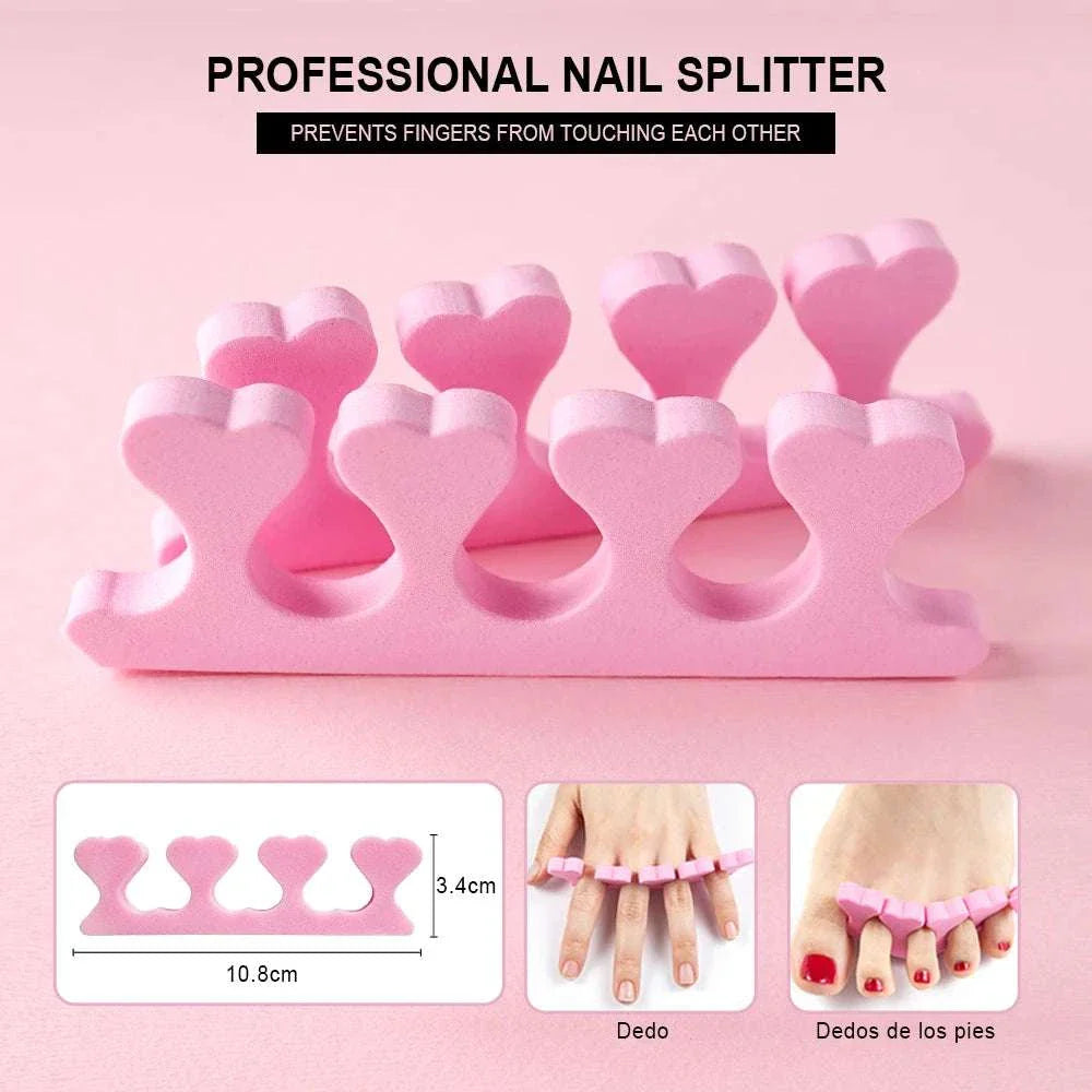 Pink professional nail splitter for separating fingers and toes during manicure and pedicure sessions