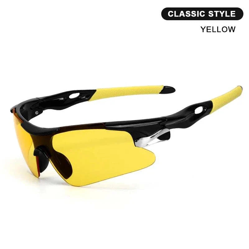 RIDERACE Sports Men Sunglasses yellow cycling eyewear with UV400 protection and lightweight durable frame