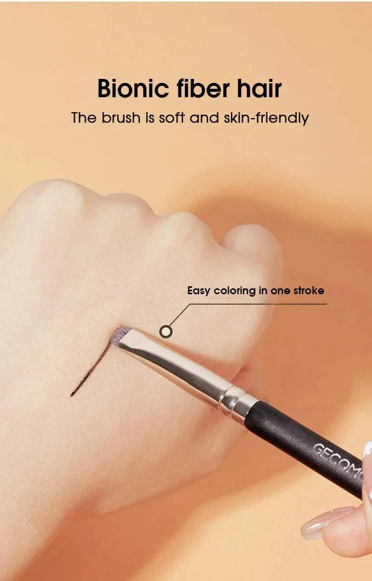 Eyeliner and eyebrow makeup brush with bionic fiber hair for smooth, precise application on skin.