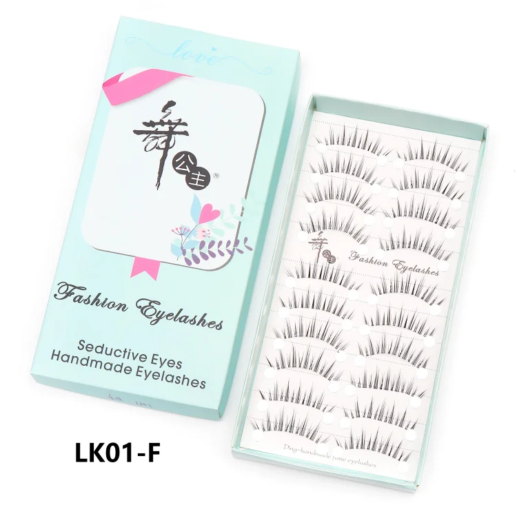10 pairs of natural manga full strip lashes in a light blue box for bold, anime-inspired eye makeup looks