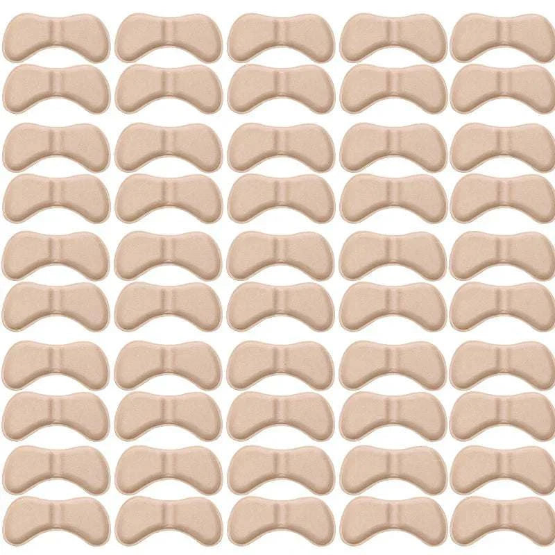 50 pcs beige heel insoles patch for pain relief, cushioning, and heel protection in shoes