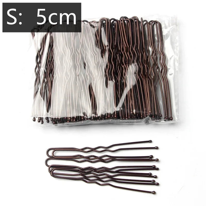 50Pcs 5cm U-Shaped Metal Hair Pins secure, elegant styling pack
