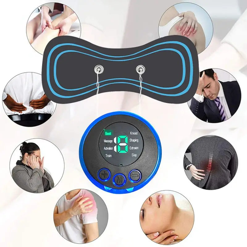 Replacement patch for neck massager compatible with TENS and EMS devices, soft gel, strong adhesion, reusable, pack of 10 discounted patches.